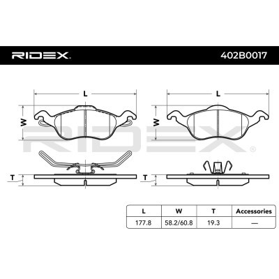 Brake Pads Set RIDEX 402B0017 402B0017 - photo 2