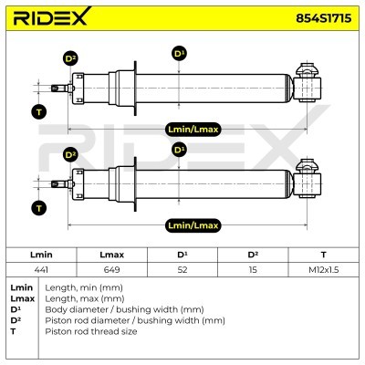 Shock Absorber RIDEX 854S1715 854S1715 - photo 8