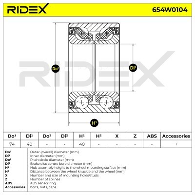 Wheel Bearing RIDEX 654W0104 654W0104 - photo 3