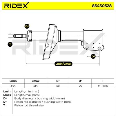 Shock Absorber RIDEX 854S0528 854S0528 - photo 8