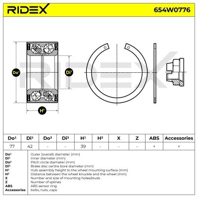 Wheel Bearing RIDEX 654W0776 654W0776 - photo 5