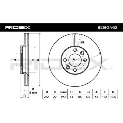 Brake Disc RIDEX 82B0462 82B0462 - photo 5