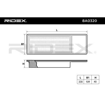 Air Filter RIDEX 8A0320 8A0320 - photo 6