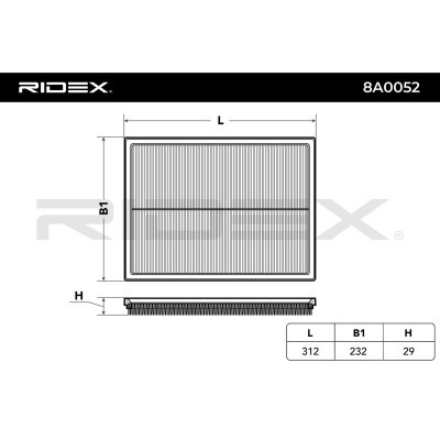 Air Filter RIDEX 8A0052 8A0052 - photo 3