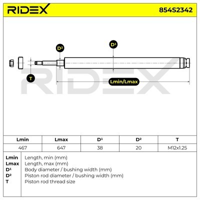 Shock Absorber RIDEX 854S2342 854S2342 - photo 8