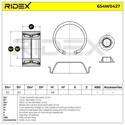 Wheel Bearing RIDEX 654W0427 654W0427 - photo 2