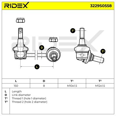 Stabilizer Link RIDEX 3229S0558 3229S0558 - photo 5