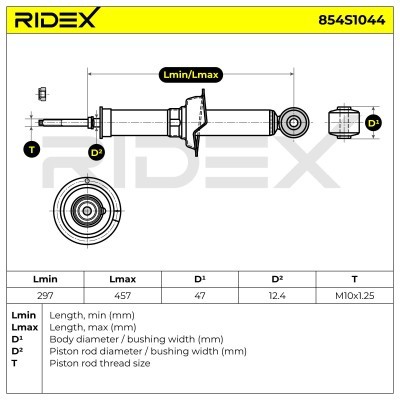 Shock Absorber RIDEX 854S1044 854S1044 - photo 8