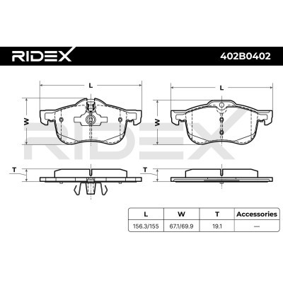 Brake Pads Set RIDEX 402B0402 402B0402 - photo 7
