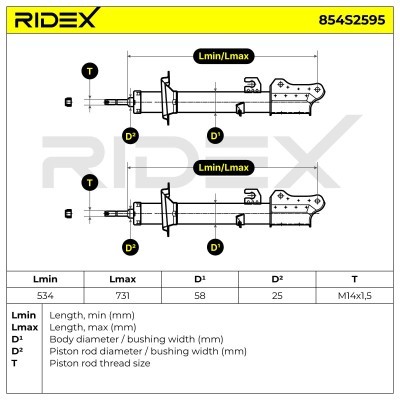 Shock Absorber RIDEX 854S2595 854S2595 - photo 7