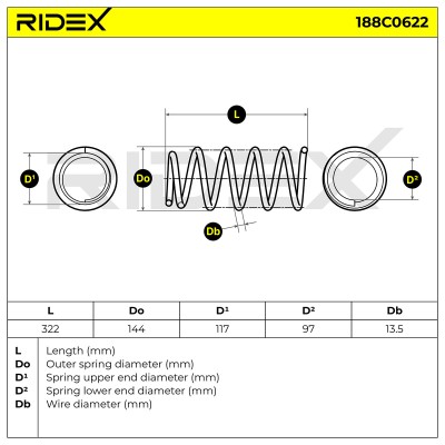 Suspension Spring RIDEX 188C0622 188C0622 - photo 5