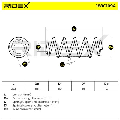 Suspension Spring RIDEX 188C1094 188C1094 - photo 4