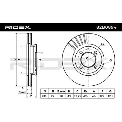 Brake Disc RIDEX 82B0894 82B0894 - photo 3