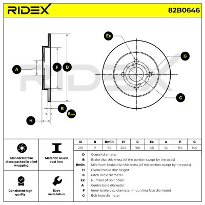Brake Disc RIDEX 82B0646 82B0646 - photo 4