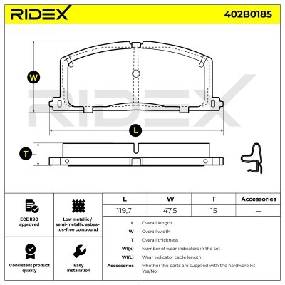 Brake Pads Set RIDEX 402B0185 402B0185 - photo 9