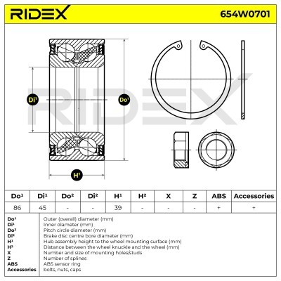 Wheel Bearing RIDEX 654W0701 654W0701 - photo 7