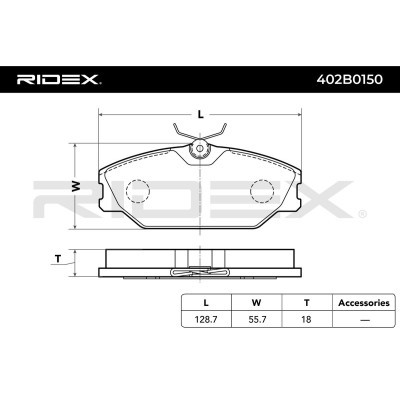 Brake Pads Set RIDEX 402B0150 402B0150 - photo 3