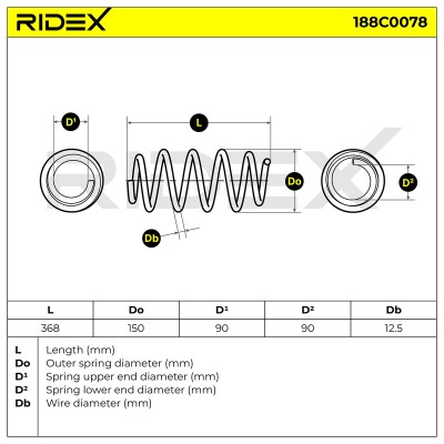 Suspension Spring RIDEX 188C0078 188C0078 - photo 4