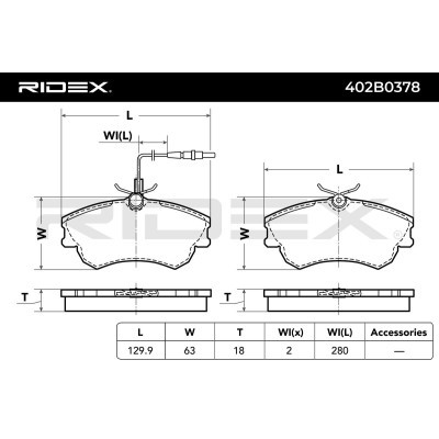 Brake Pads Set RIDEX 402B0378 402B0378 - photo 3