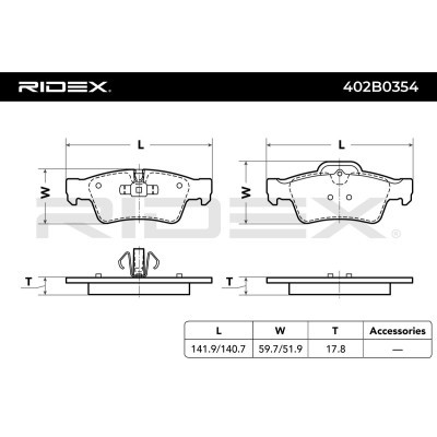 Brake Pads Set RIDEX 402B0354 402B0354 - photo 4