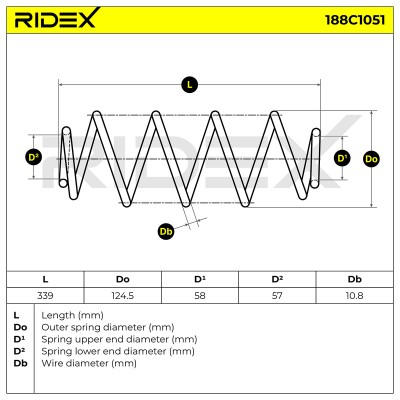 Suspension Spring RIDEX 188C1051 188C1051 - photo 4