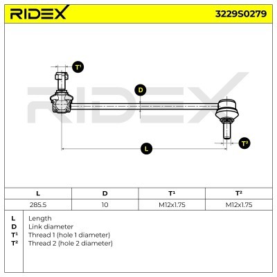 Stabilizer Link RIDEX 3229S0279 3229S0279 - photo 6