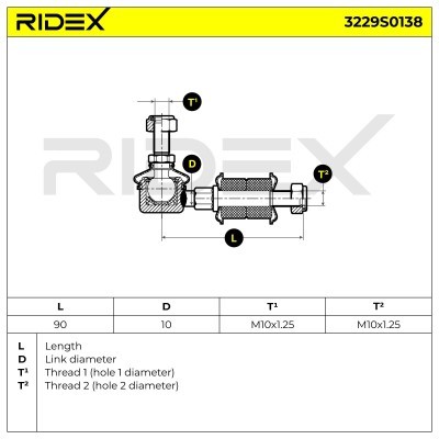 Stabilizer Link RIDEX 3229S0138 3229S0138 - photo 6