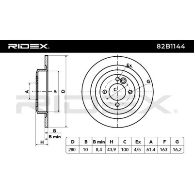Brake Disc RIDEX 82B1144 82B1144 - photo 6