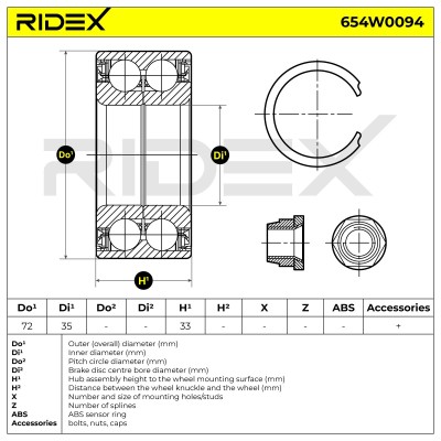 Wheel Bearing RIDEX 654W0094 654W0094 - photo 3