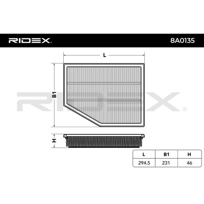 Air Filter RIDEX 8A0135 8A0135 - photo 3
