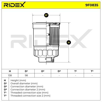 Fuel Filter RIDEX 9F0835 9F0835 - photo 5