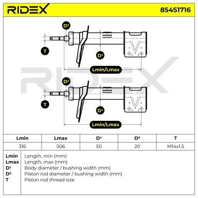 Shock Absorber RIDEX 854S1716 854S1716 - photo 5