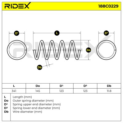 Suspension Spring RIDEX 188C0229 188C0229 - photo 5
