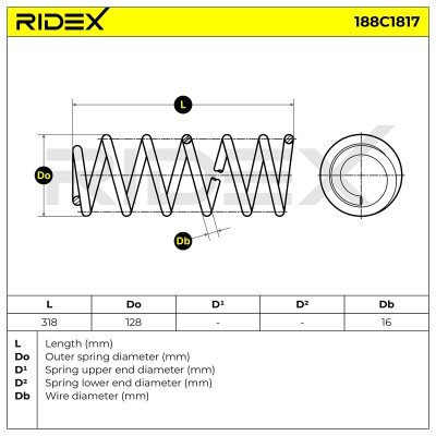 Suspension Spring RIDEX 188C1817 188C1817 - photo 4