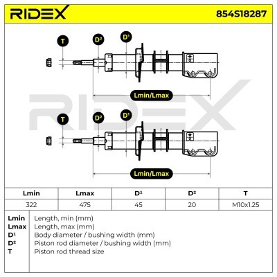 Shock Absorber RIDEX 854S18287 854S18287 - photo 2
