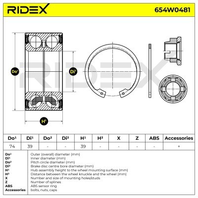 Wheel Bearing RIDEX 654W0481 654W0481 - photo 7