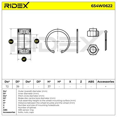Wheel Bearing RIDEX 654W0622 654W0622 - photo 5