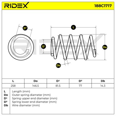 Suspension Spring RIDEX 188C1717 188C1717 - photo 4