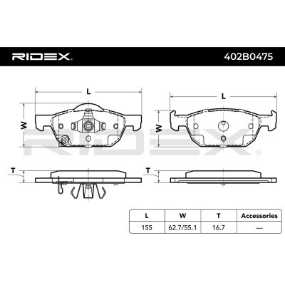 Brake Pads Set RIDEX 402B0475 402B0475 - photo 7