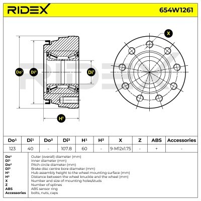 Wheel Bearing RIDEX 654W1261 654W1261 - photo 6