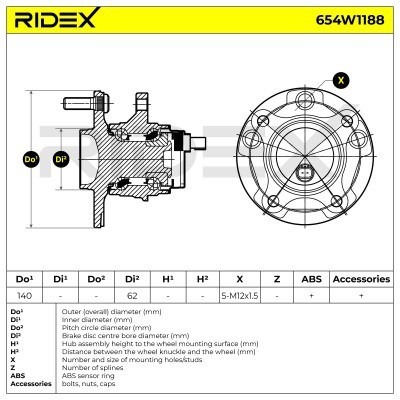 Wheel Bearing RIDEX 654W1188 654W1188 - photo 7
