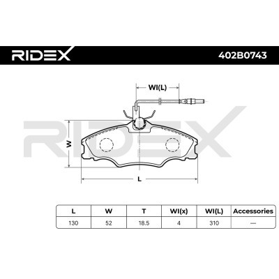 Brake Pads Set RIDEX 402B0743 402B0743 - photo 6