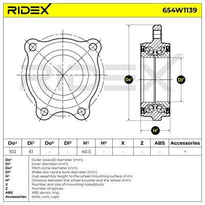 Wheel Bearing RIDEX 654W1139 654W1139 - photo 6