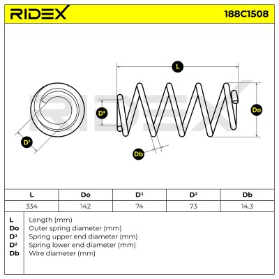 Suspension Spring RIDEX 188C1508 188C1508 - photo 6