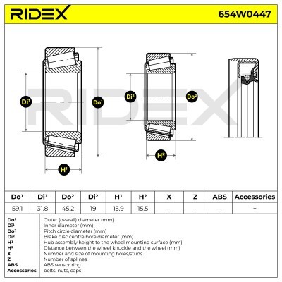 Wheel Bearing RIDEX 654W0447 654W0447 - photo 3