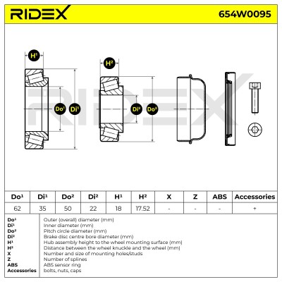 Wheel Bearing RIDEX 654W0095 654W0095 - photo 3