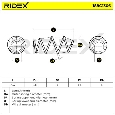 Suspension Spring RIDEX 188C1306 188C1306 - photo 6