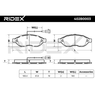 Brake Pads Set RIDEX 402B0003 402B0003 - photo 6