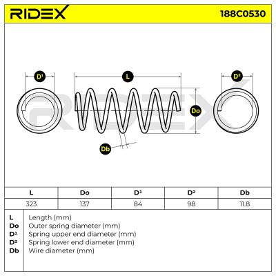 Suspension Spring RIDEX 188C0530 188C0530 - photo 5
