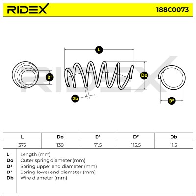 Suspension Spring RIDEX 188C0073 188C0073 - photo 5